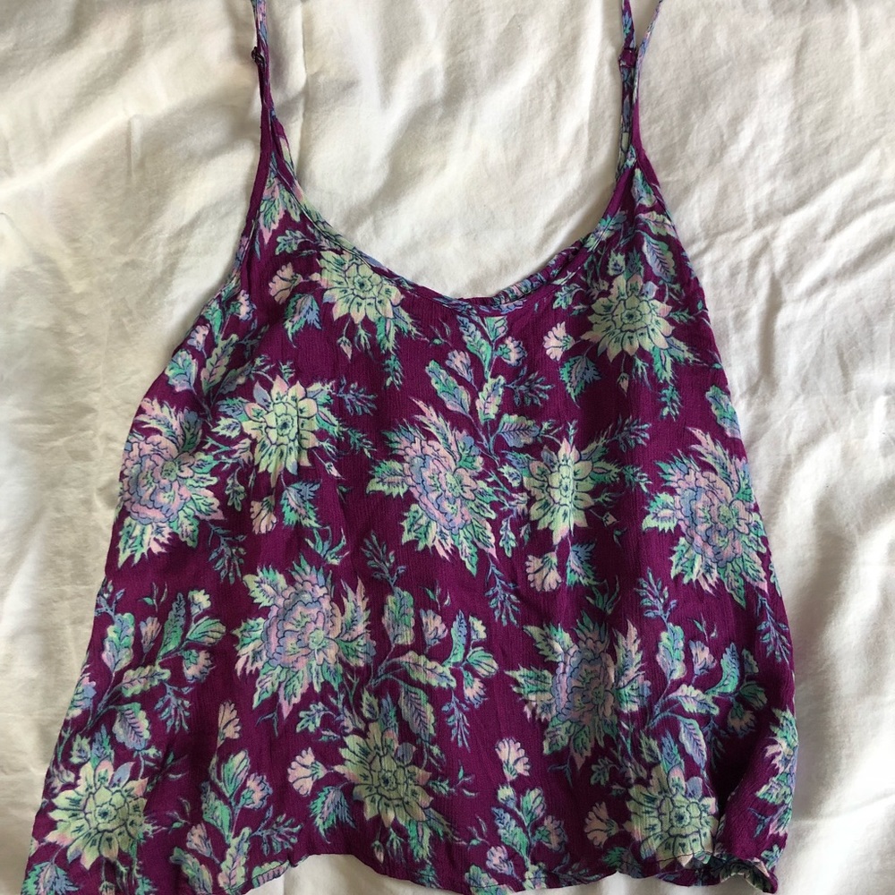 NWT Billabong Purple Floral Crop Tank